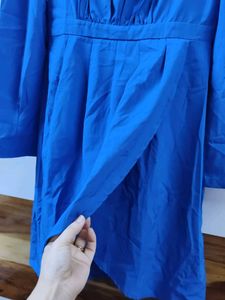 Elegant Blue Long Sleeve Dress