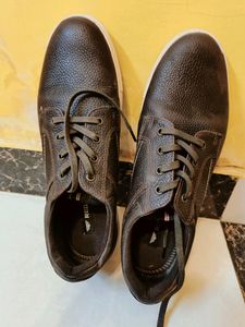 Red Tape Brown Leather Casual Shoes