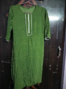 Green Bandhani Print Kurta set