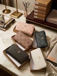 Coach Zip Around Wallet - Monogram