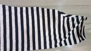 New Black, White Stripes Top