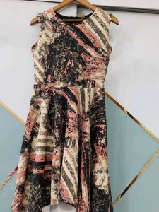 Abstract Print Sleeveless Dress
