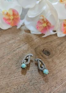 Unique Vintage Turquoise Stone Earrings