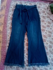 Denim Dark Blue Colour Stretchable Pants