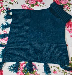 Teal Knitted Poncho