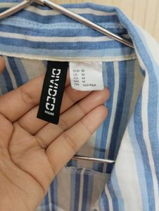 H&amp;M blue and white striped shirt