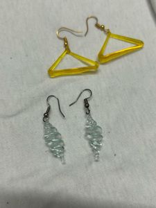 Unique Triangle &amp; Swirl Earrings