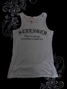 White "Strength" Graphic Tank Top