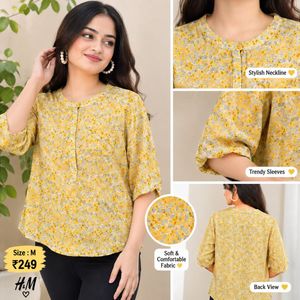 Yellow Floral Print Tunic