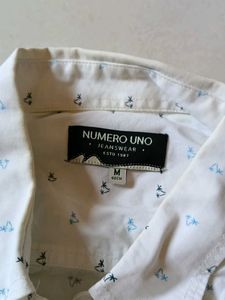 Men's White Printed Casual Shirt