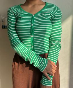 Striped Green Cardigan