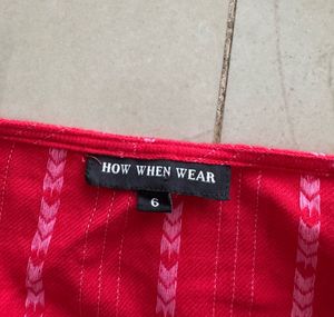 HWW heart red Tie-Front Top