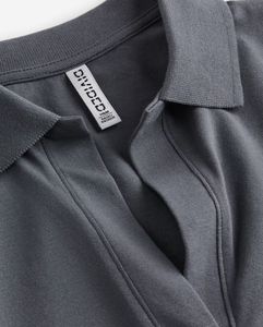 H&amp;M Grey Cropped Polo Top