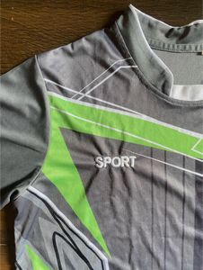 Grey &amp; Neon Green Sports Jersey / Athletic Top