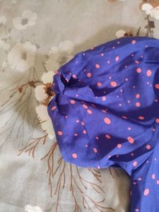 Purple Polka Dot Midi Dress