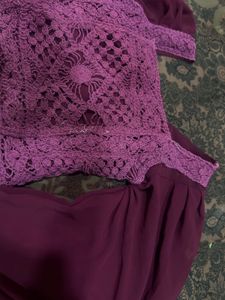 Crochet Wool Top With Balloon Sleeves