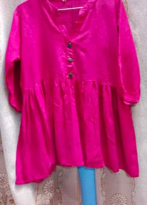 Vibrant Pink Tiered Tunic Top