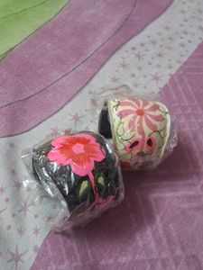 Hand-Painted Floral Bangles (Set of 2)