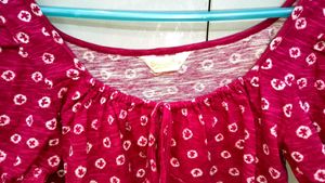 Cute Pink Floral Print Crop Top