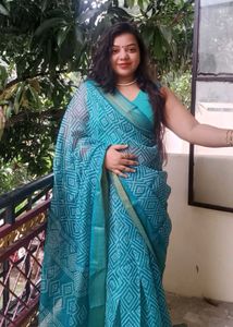 Beautiful Teal Blue Saree