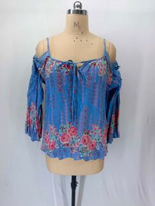 Boho Cold Shoulder Floral Blouse