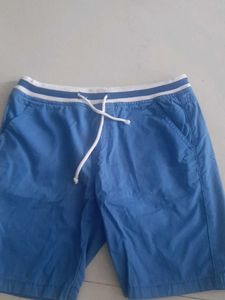 Blue Casual boy's Shorts with Drawstring