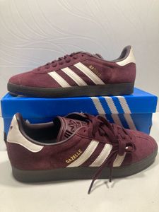 Adidas Gazelle Burgundy Suede Sneakers  100%ORIGIN