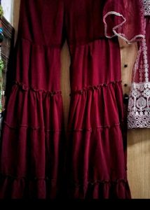 heavy zari work pure georgette kurta sharara set