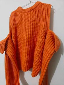 heavy imported Chic Cold Shoulder Knit Sweater