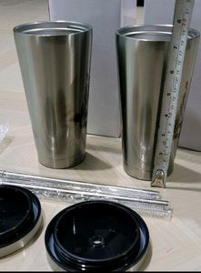 Pack 2 Quality Steel Straw Water Bottle