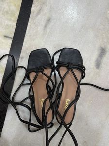 Black Lace-Up heels