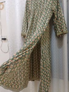 Green Paisley Print Kurta