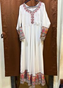 Elegant White gown with Dupatta