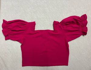 Pink Ruffle Sleeve Top