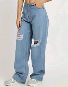 Ripped Wide Leg Jeans