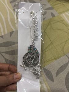 Peacock saree pin with Danglers