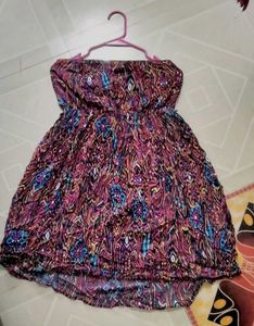 Boho Print Strapless tube Dress