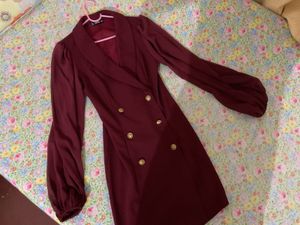 Shein Maroon Blazer Dress