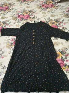 Black Polka Dot Button-Up Dress