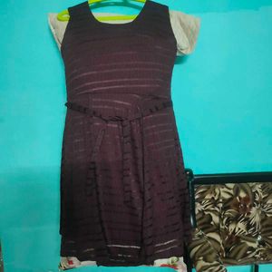 Chic Striped Cutout net Dress