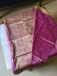 Beautiful Golden and Silver Zari Embroidered Silk
