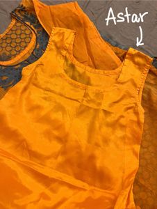 Bright Mustard Yellow Suit with Grey Embroidery