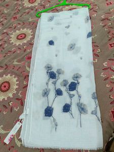 Elegant White Floral Dupatta