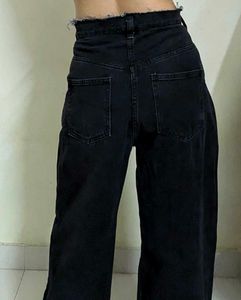 Black Denim Cargo Pants