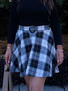 Checked Skater Skirt