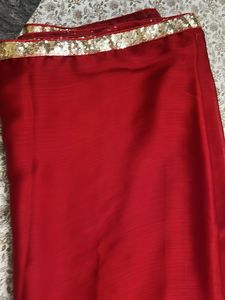 Elegant Red Saree with Sequins border