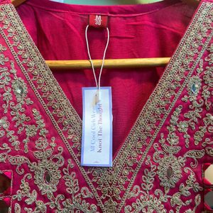 KTT heavy mirror &amp; zari work Tissue Kurta Set