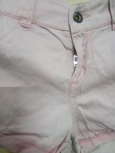 Light Pink Denim Shorts