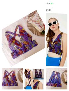Patterned Crop Top with Criss-Cross Back