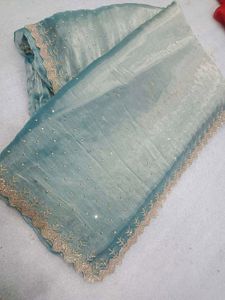 Embellished Teal Saree
